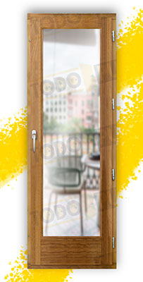 Balconera 200 cm alto de Madera Natural de Iroko Mod. V1 Barniz