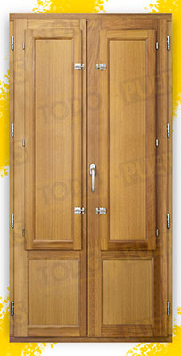 Balconera 200 cm alto de Madera Natural de Iroko Mod. Huelva V2 Barniz