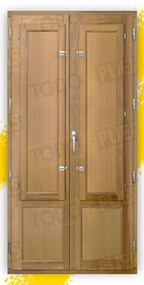 Balconera 200 cm alto de Madera Natural de Iroko Mod. Huelva V2 Crudo