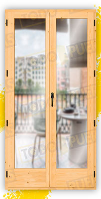 Balconera Grande de Madera Natural de Pino Mod. V2 Barniz