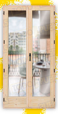 Balconera Grande de Madera Natural de Pino Mod. V2 Crudo