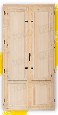 Balconera 200 cm alto de Madera Natural de Pino Mod. Huelva V2 Crudo