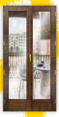 Balconera 200 cm alto de Madera Natural de Pino Mod. V2 Teñida