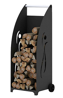 Leñero con Ruedas Negro Mod. 371 Silueta de Bronpi