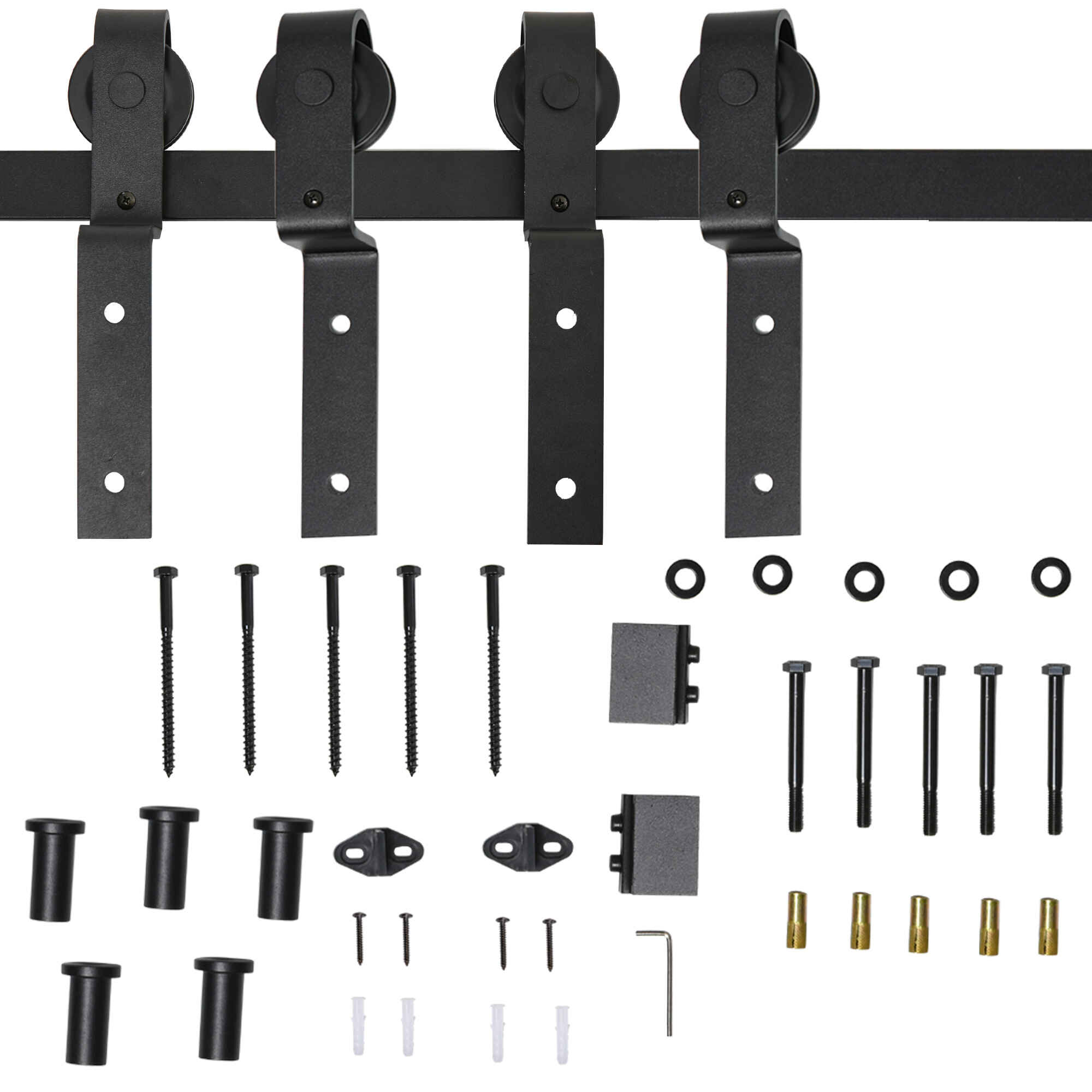 Guía Doble para Puerta Corredera de Granero (NEGRA)