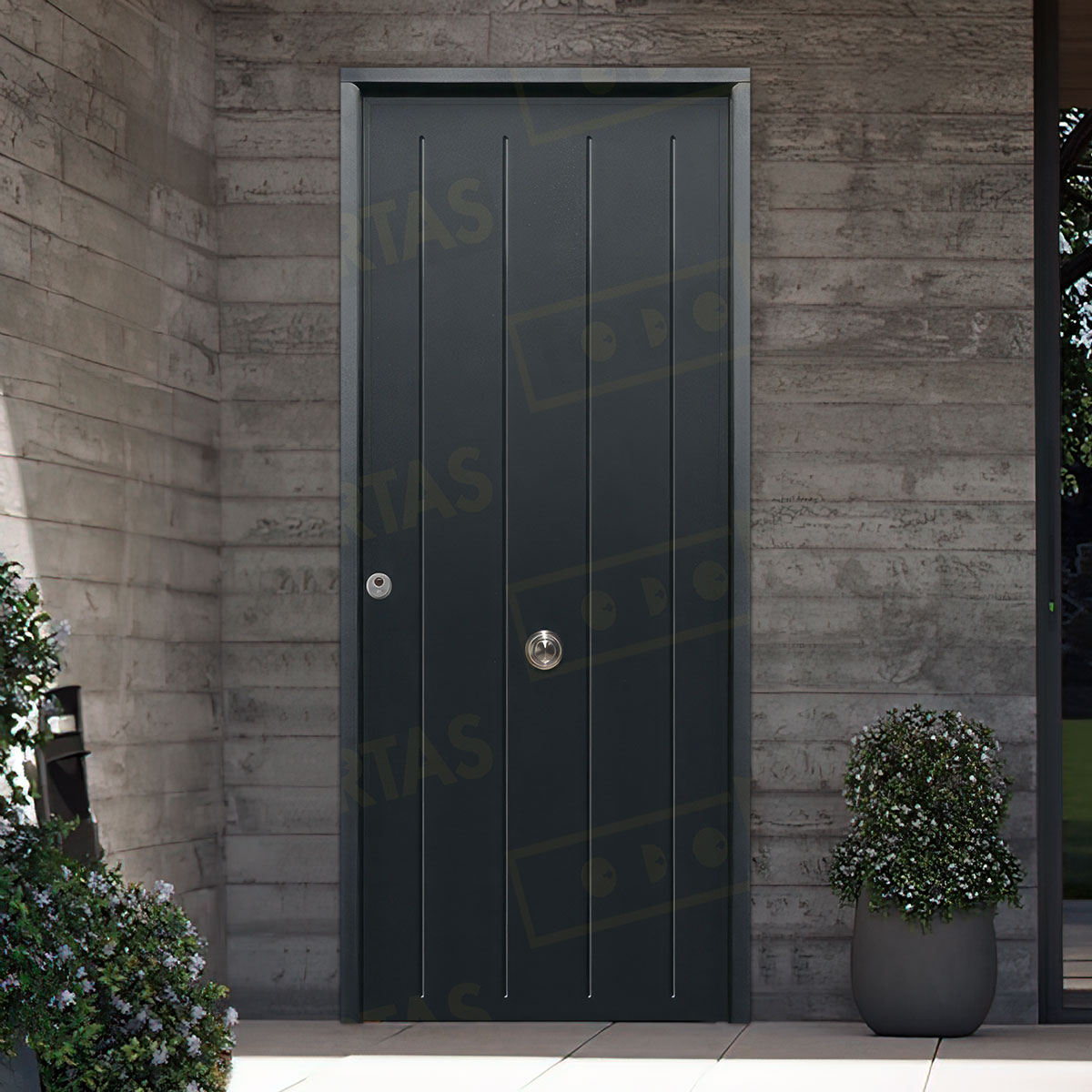 Puerta Acorazada 1150 Sagacor 100 Gris Oxidon (Dos Caras Iguales)