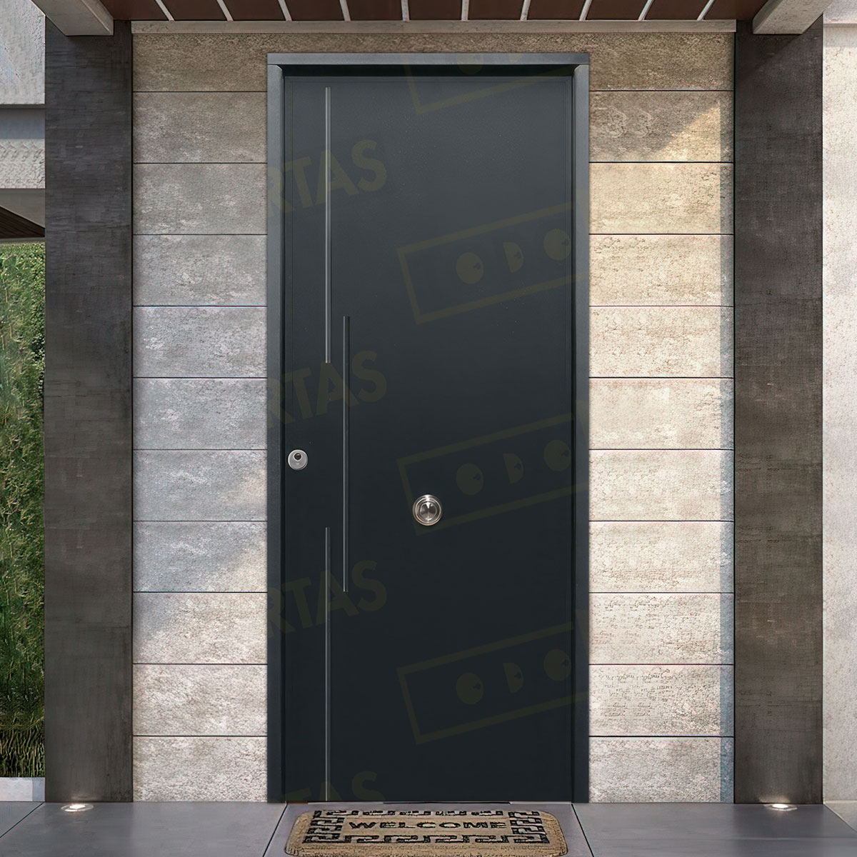 Puerta Acorazada Acacia Sagacor 100 Gris Oxidon (Dos Caras Iguales)