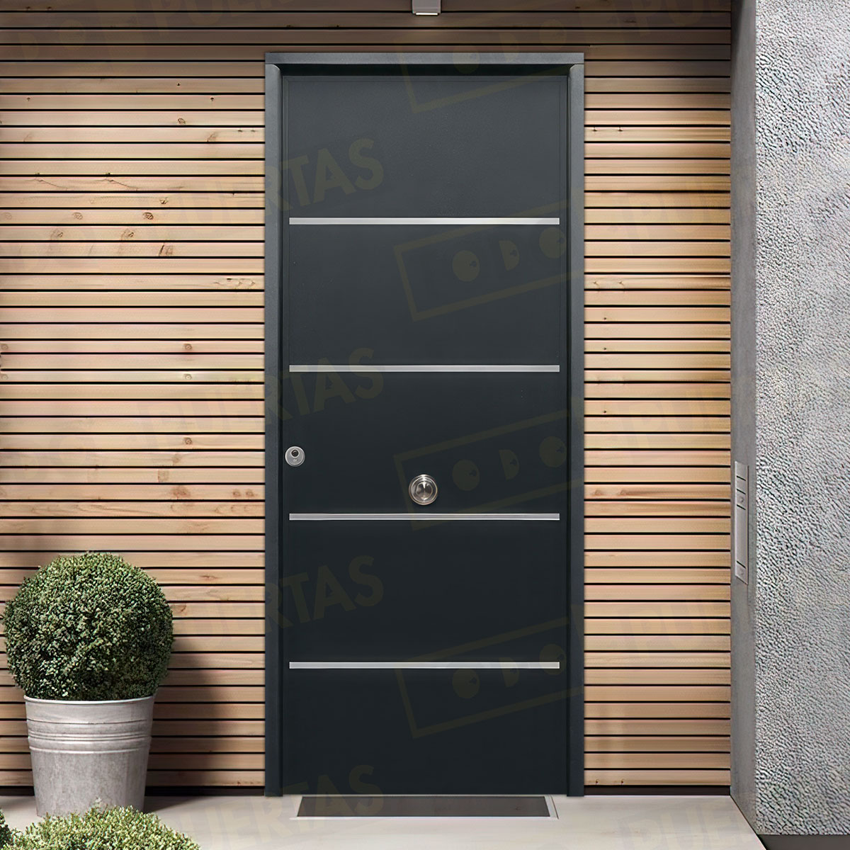 Puerta Acorazada Cintia FM Sagacor 100 Gris Oxidon (Dos Caras Iguales)