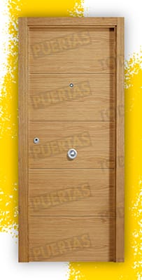 Puerta Block Blindada Mod. Zanzibar Roble 2060x870 mm.