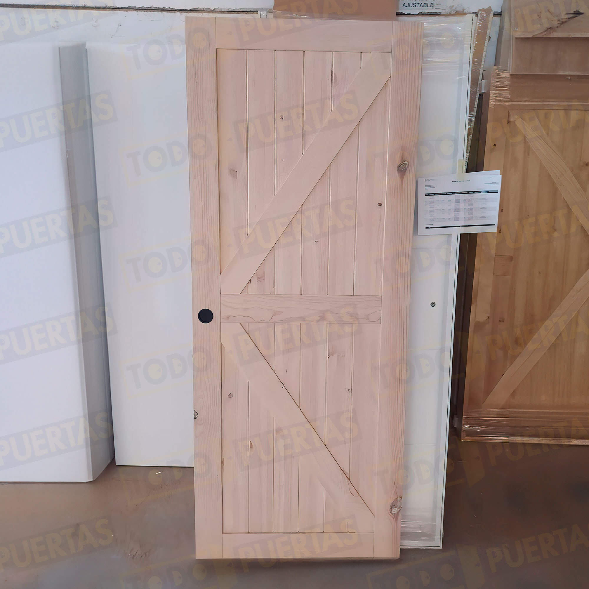 Puerta Corredera de Granero Pino Macizo Mod. GR001 (CRUDO)