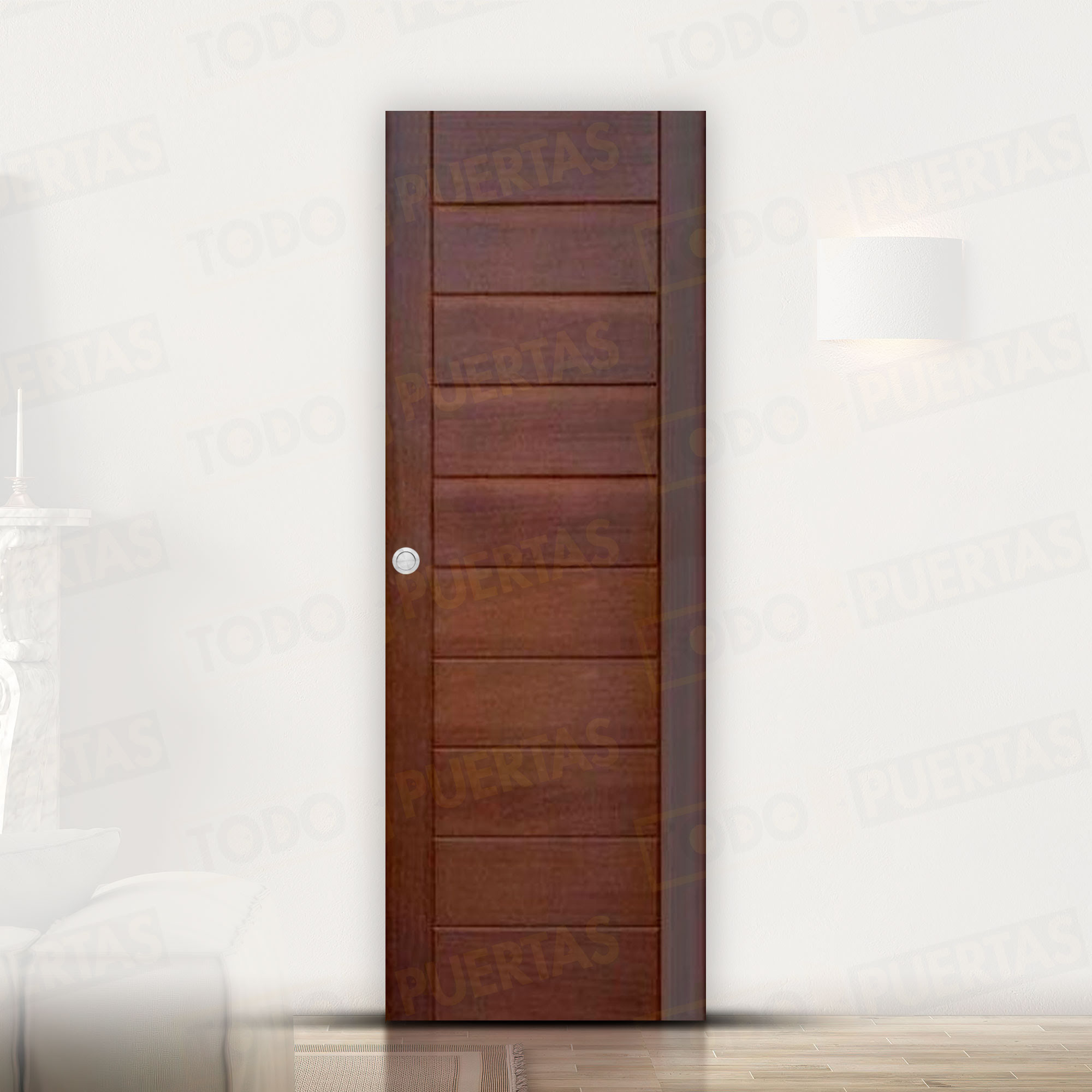 Puerta Corredera Mod. Cervantes Nogal