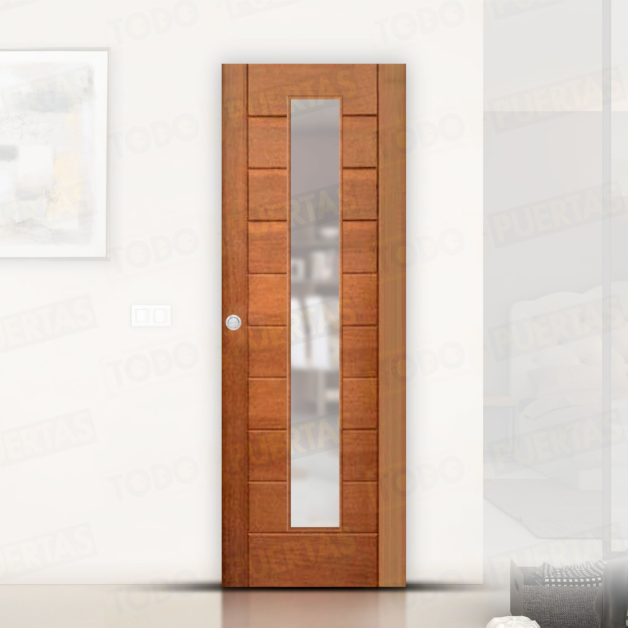 Puerta Corredera Mod. Cervantes Roble V1C