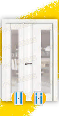 Puerta Doble de Salón Lacada Blanca Mod. Álava