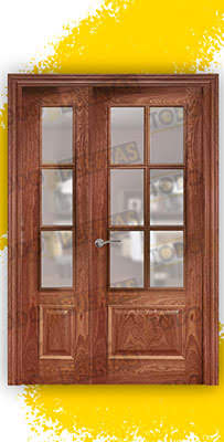 Puerta  Doble de Salón Maciza Mod. Eiffel V6