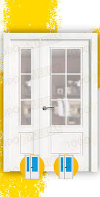 Puerta Doble de Salón Lacada Blanca Mod. Gabón