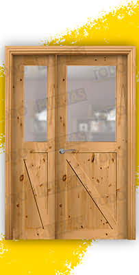 Puerta Granero Doble Salón Madera Mod. GR001 Tenida V1Z