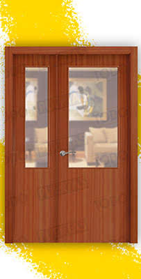 Puerta  Doble de Salón Maciza Mod. Islandia Sapelly V1C