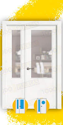 Puerta Doble de Salón Lacada Blanca Mod. Kenia
