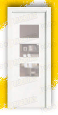Puerta Vaivén Maciza Lacada Blanca Mod. Kenia BV3Z
