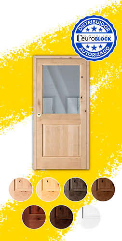 Puerta de Exterior Mod. 1100-V1 de Madera Maciza