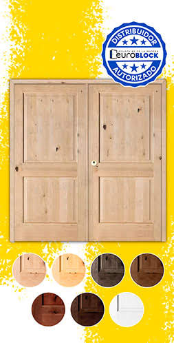 Puerta Doble de Exterior Mod. 1100 Fijos de Madera Maciza