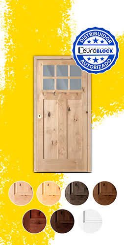 Puerta de Exterior Mod. 4100-T-V6 de Madera Maciza
