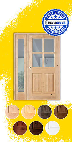 Puerta de Exterior Mod. 5100 con Fijo de Madera Maciza