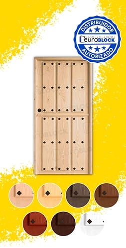 Puerta de Exterior Partida Mod. PC-06 de Madera Maciza