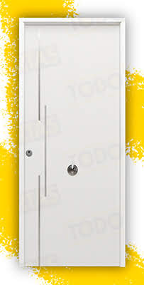 Puerta Galvanizada Acacia FM / 1110 Saga 100 Blanca (Cara Interior Lisa)