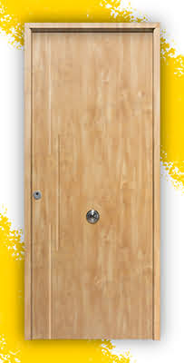 Puerta Galvanizada Acacia / 1110 Saga 100 Roble (Cara Interior Lisa)