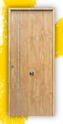 Puerta Galvanizada Iris FM / 1110 Saga 100 Roble (Cara Interior Lisa)