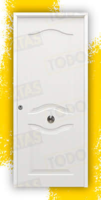 Puerta Galvanizada Provenzal / 1110 Saga 100 Blanca (Cara Interior Lisa)