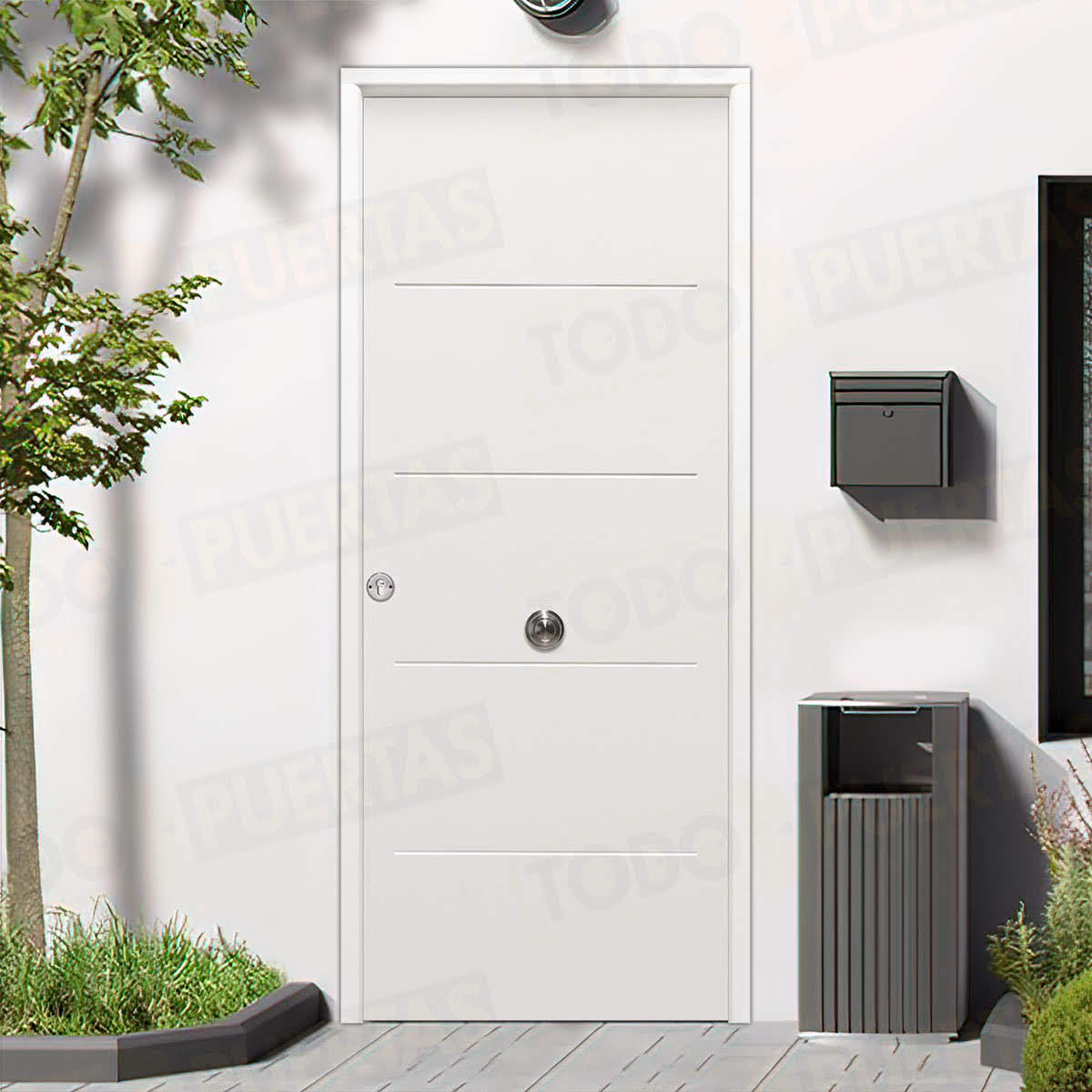 Puerta Galvanizada 1105 Saga M-100 LM Blanca (Cara Interior Lisa)