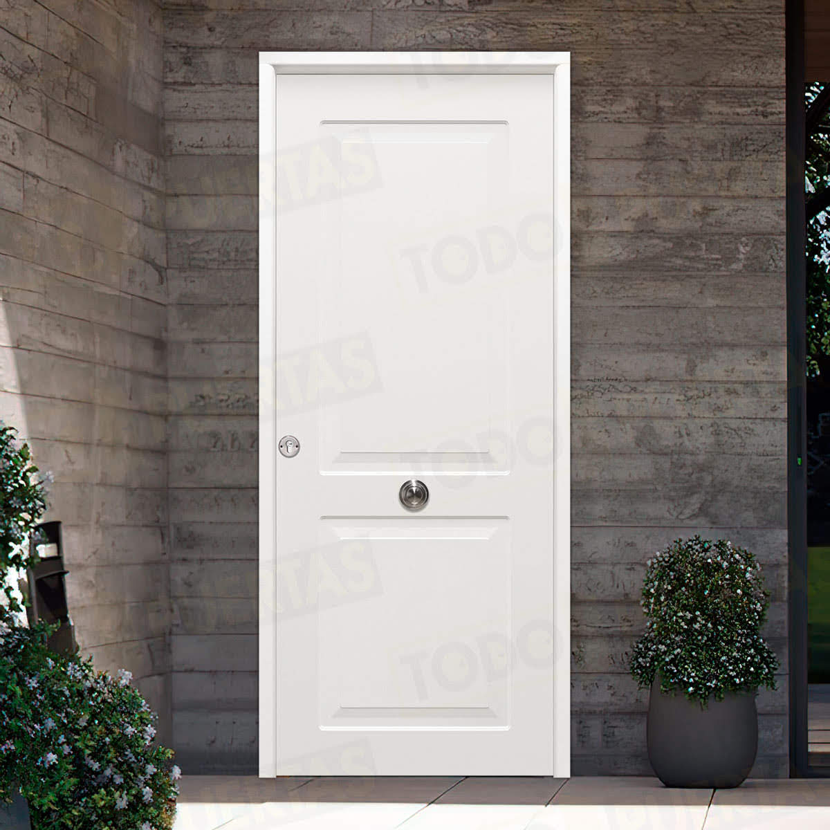 Puerta Galvanizada Clásica Saga M-100 LM Blanca (Cara Interior Lisa)