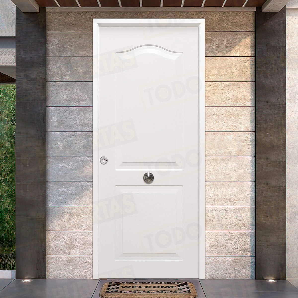 Puerta Galvanizada Semiprovenzal Saga M-100 LM Blanca (Cara Interior Lisa)