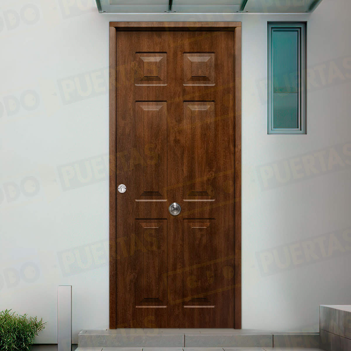 Puerta Galvanizada Yedra Saga M-100 LM Roble Viejo (Cara Interior Lisa)