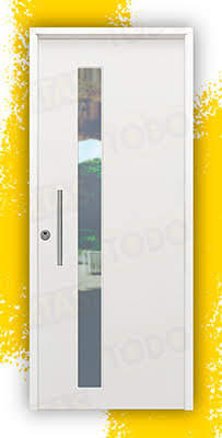 Puerta Galvanizada 1110-CRL / 1110 Saga 100 Cristal Blanca (Cara Interior Lisa)
