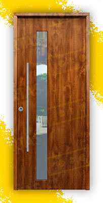 Puerta Galvanizada 1110-CRL / 1110 Saga 100 Cristal Embero (Cara Interior Lisa)