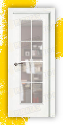 Puerta Block Maciza Lacada Blanca Mod. África V8