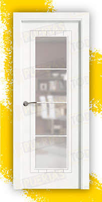 Puerta Block Maciza Lacada Blanca Mod. Edimburgo V4