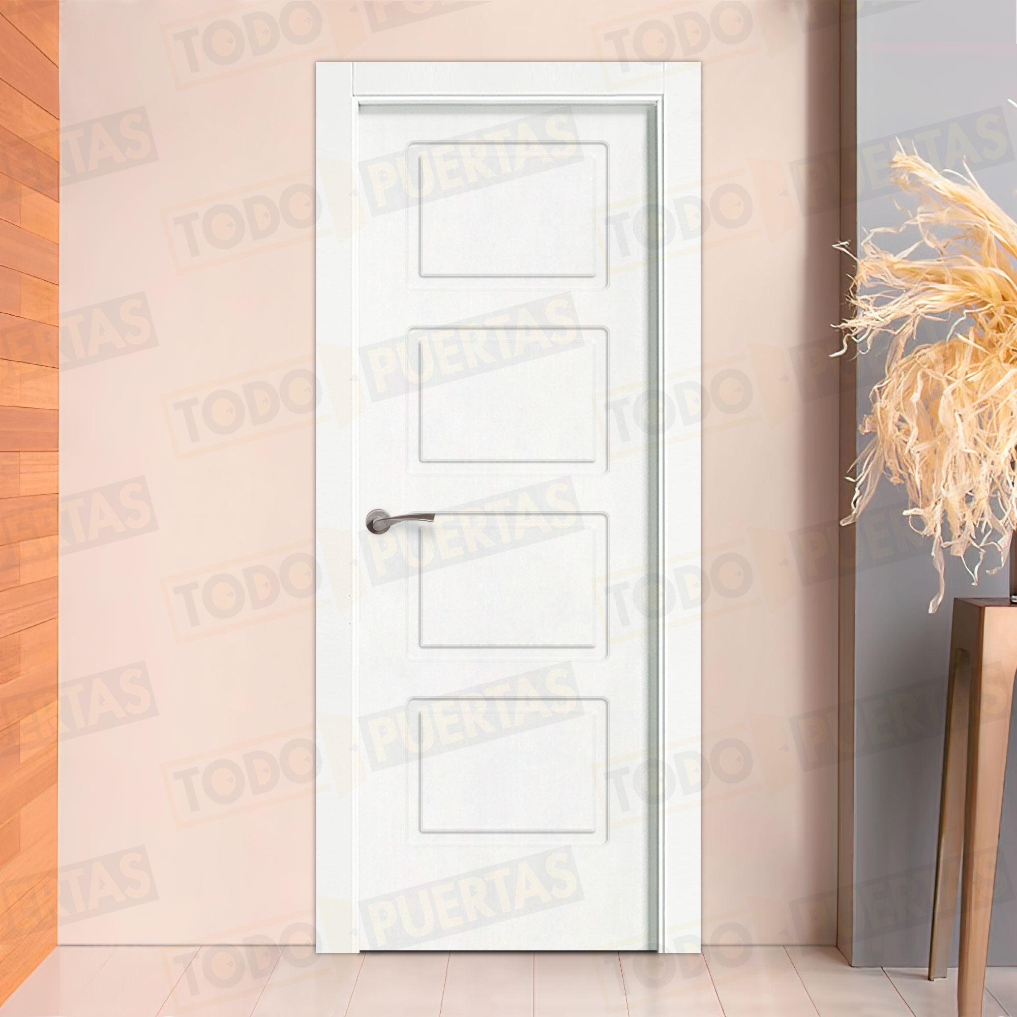 Puerta Block Maciza Lacada Blanca Mod. Bangkok