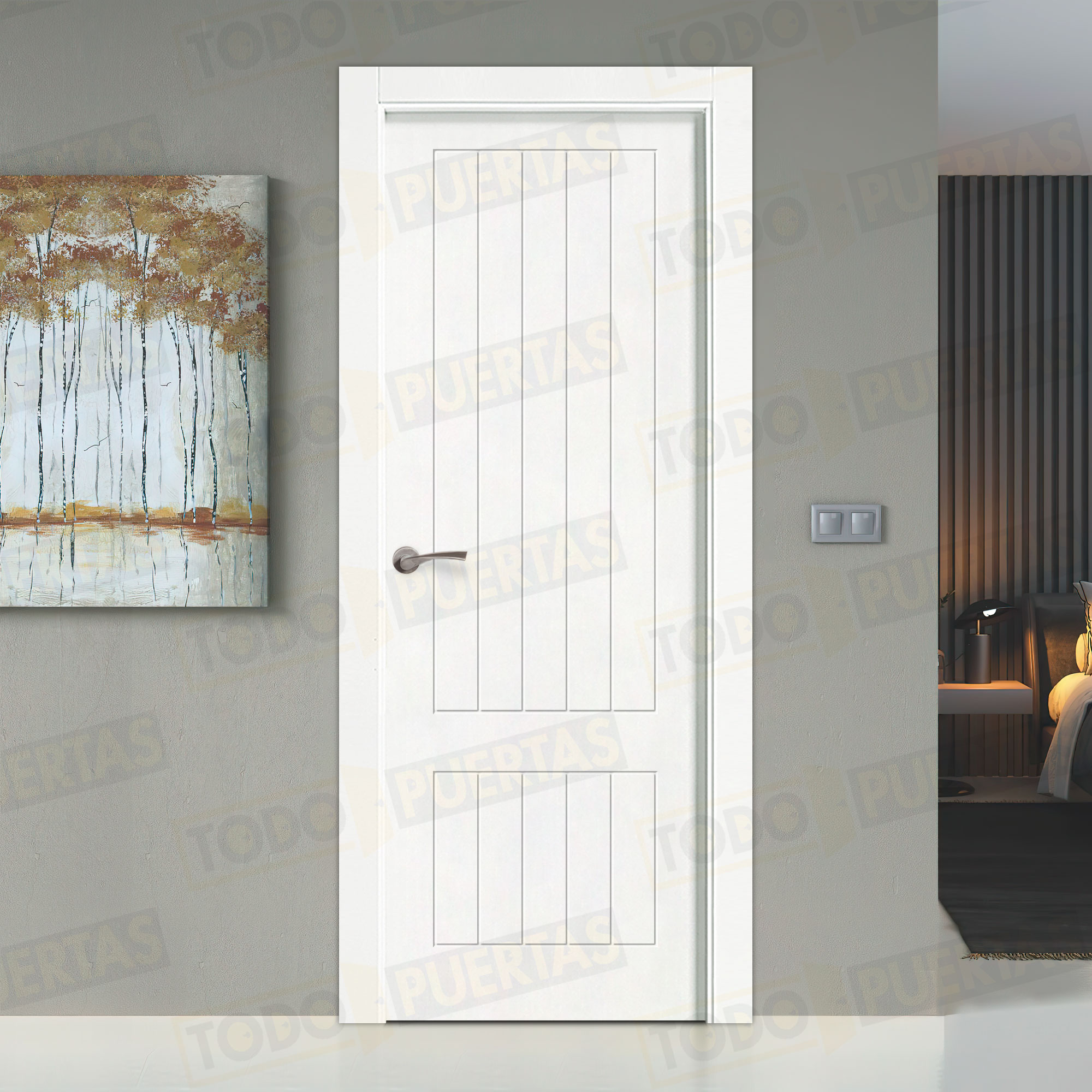 Puerta Block Maciza Lacada Blanca Mod. Casablanca