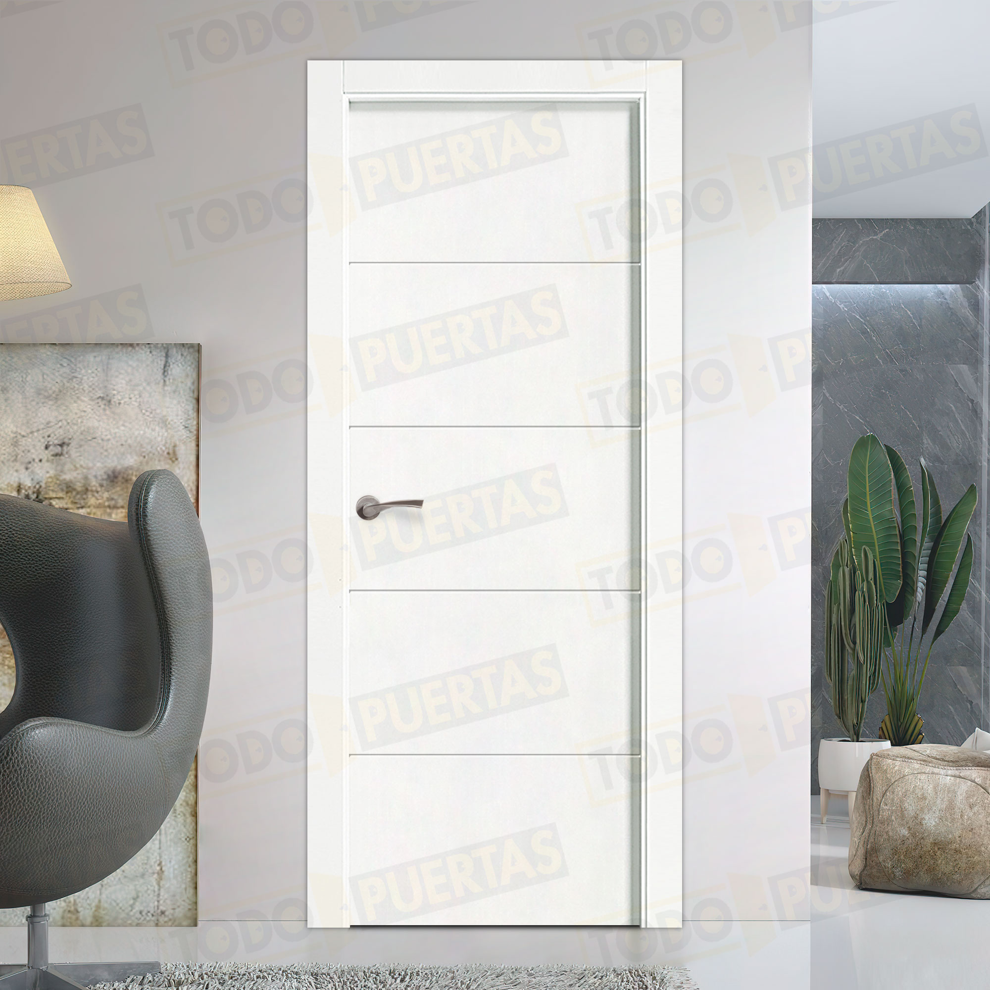 Puerta Block Maciza Lacada Blanca Mod. Dakar