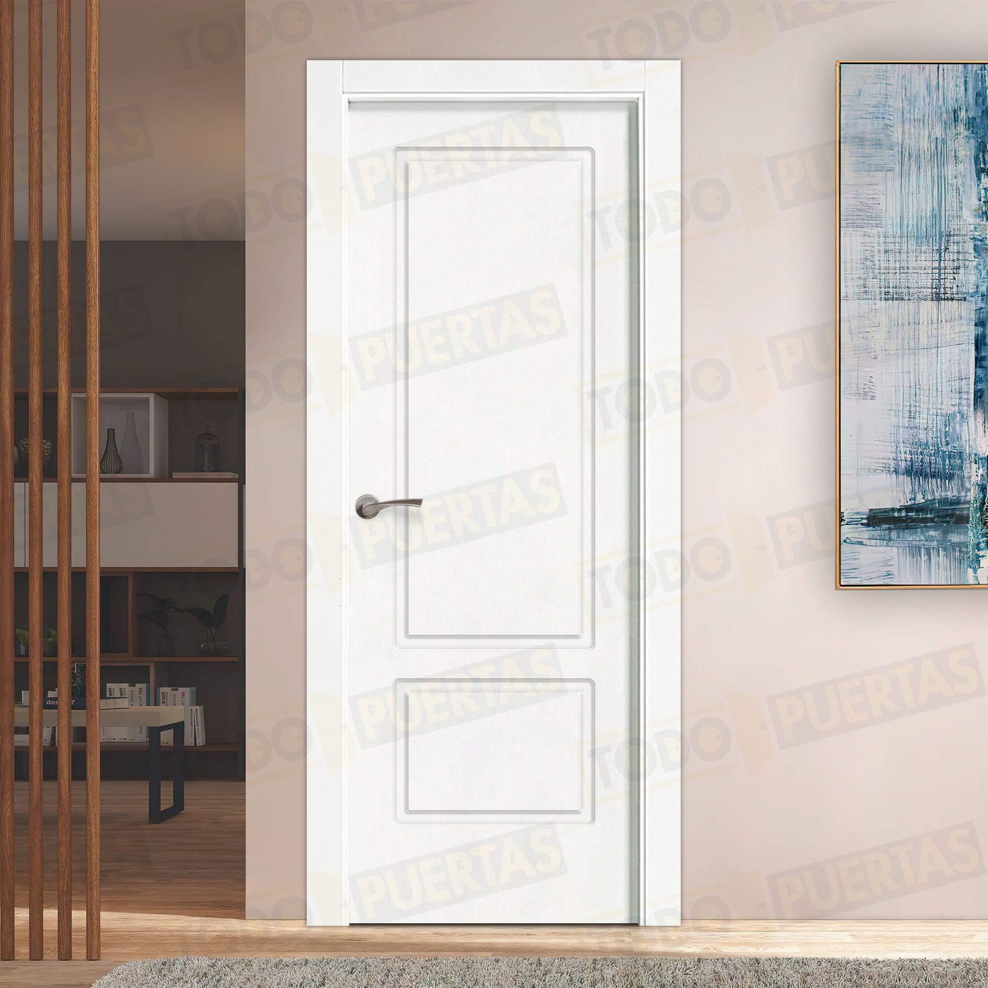 Puerta Block Maciza Lacada Blanca Mod. Gabón