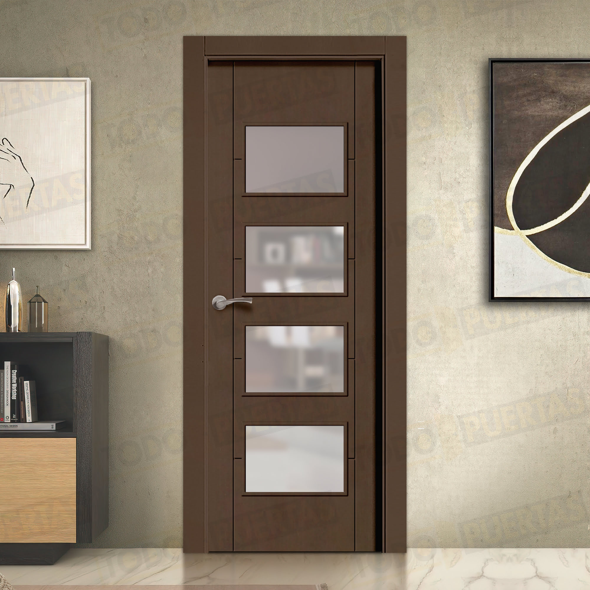 Puerta Block Maciza Lacada RAL 8028 Mod. Budapest BV4