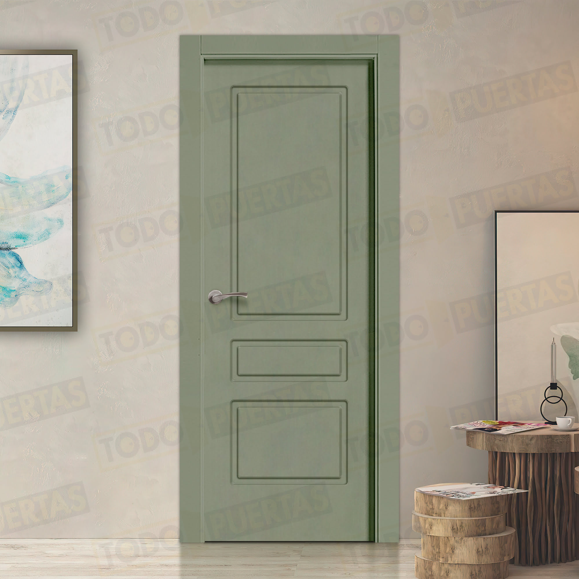 Puerta Block Maciza Lacada RAL 7033 Mod. Kyoto