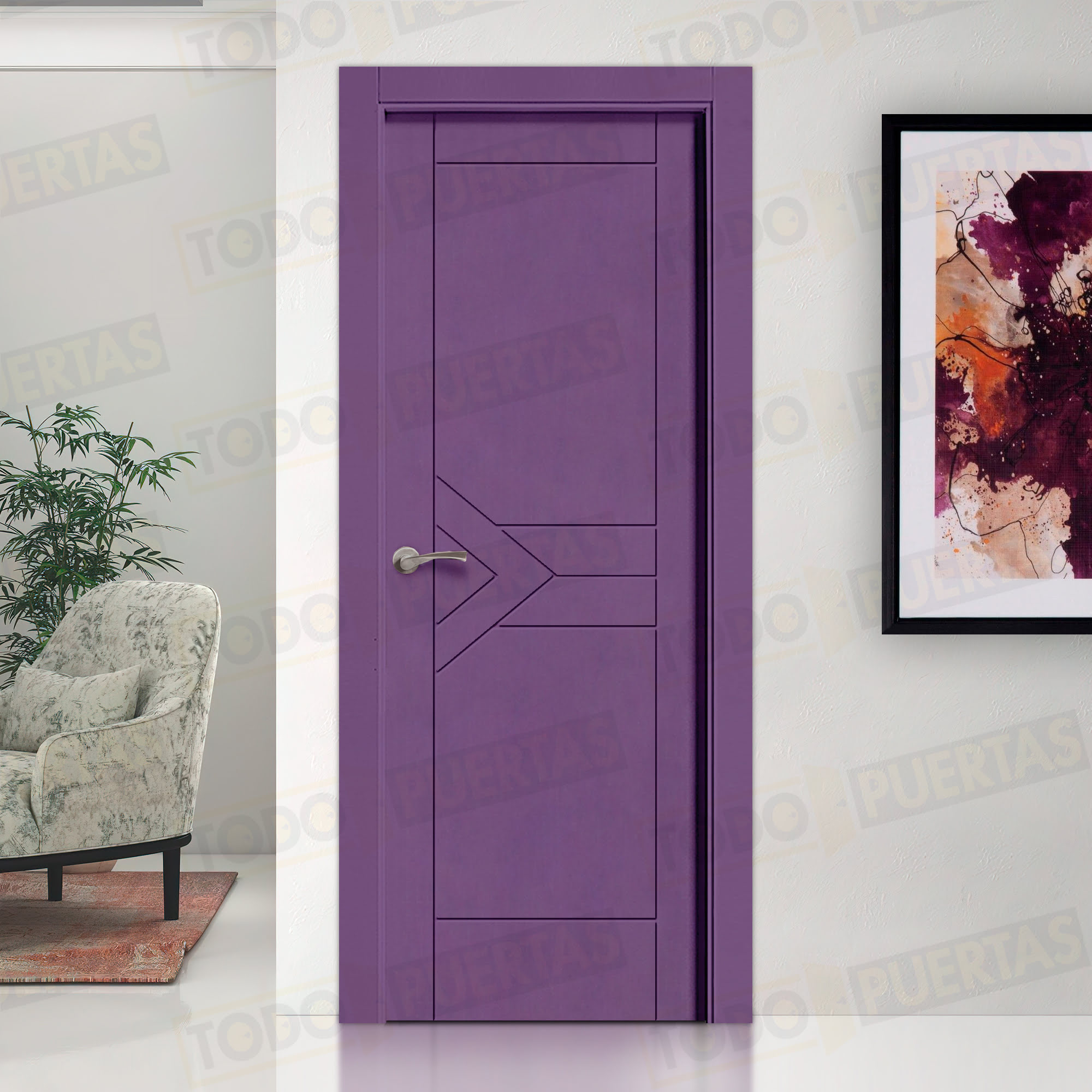 Puerta Block Maciza Lacada RAL 4005 Mod. Sima