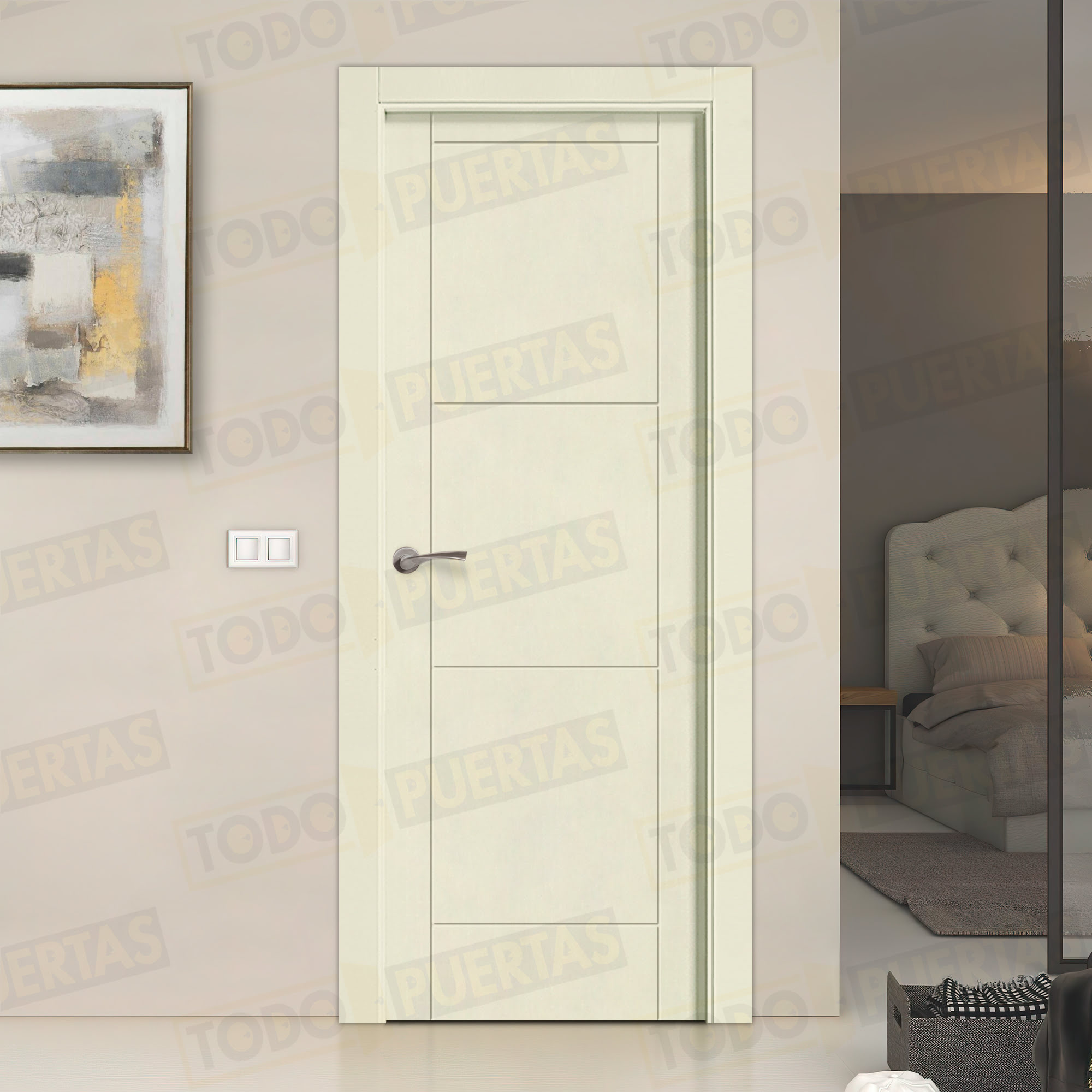 Puerta Block Maciza Lacada RAL 1013 Mod. Tailandia