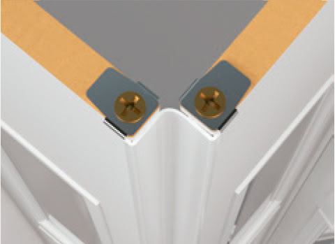 Puerta plegable DM madera con vidriera