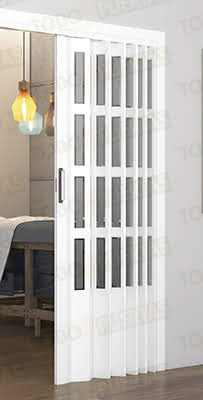 Puerta Plegable 245 cm Alto PVC Niza Vidrio Orgánico (Tipo Metacrilato)